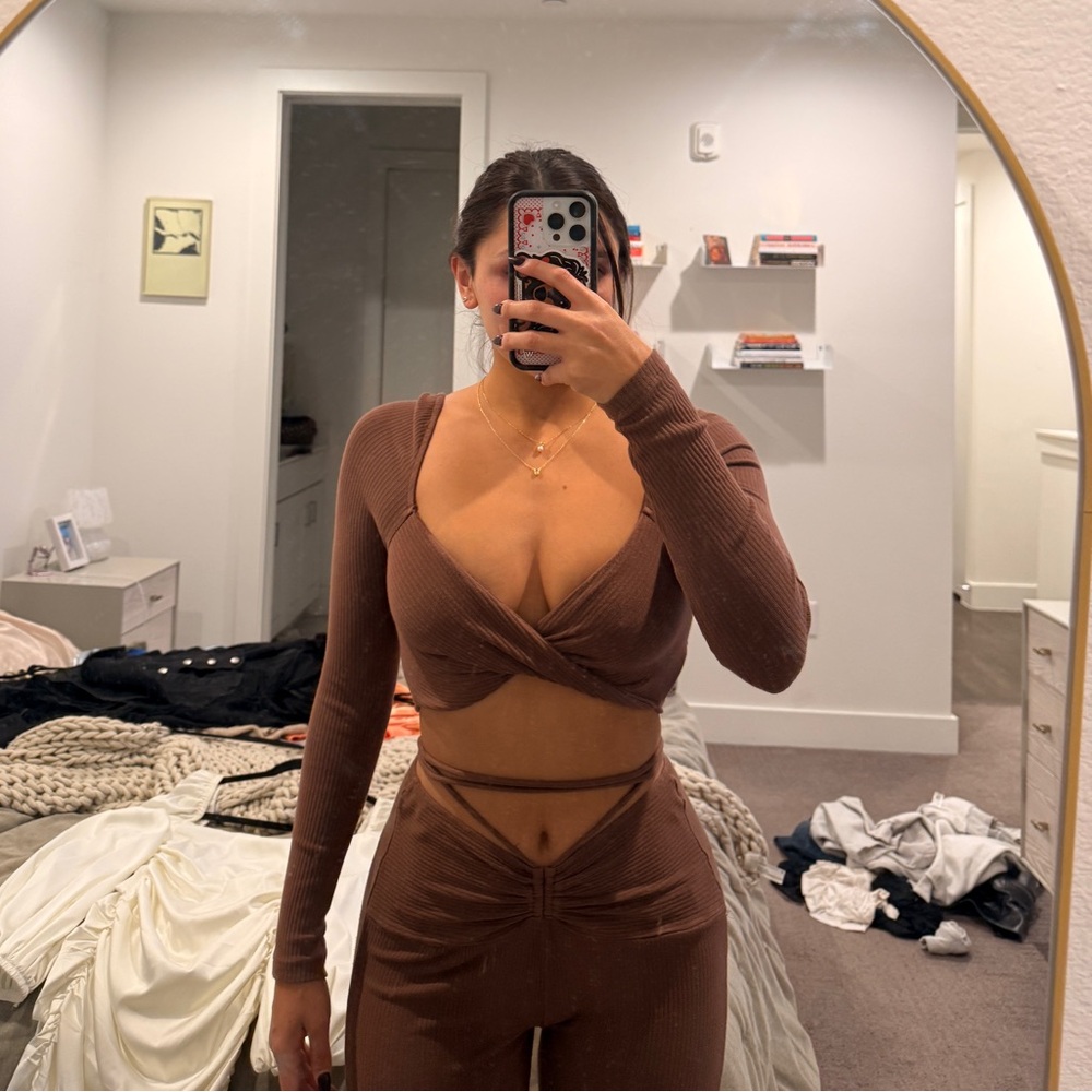 Elegant Brown Two Piece Set